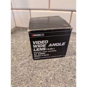Ambico Video Wide Angle Lens 0.6x Model‎ V 0315 Increase Zoom Capability